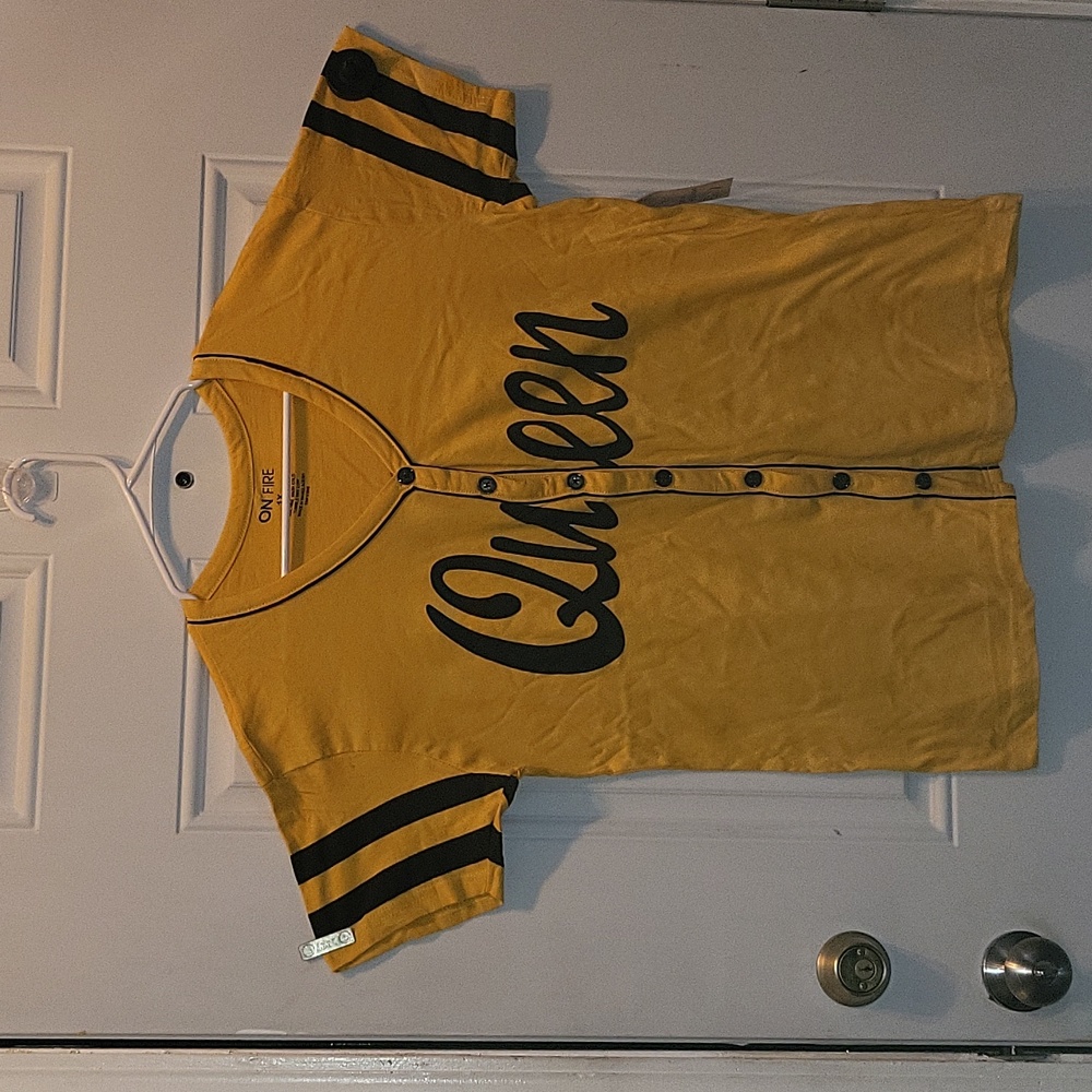 On Fire baseball jersey Yello & Black NWT Size 1x